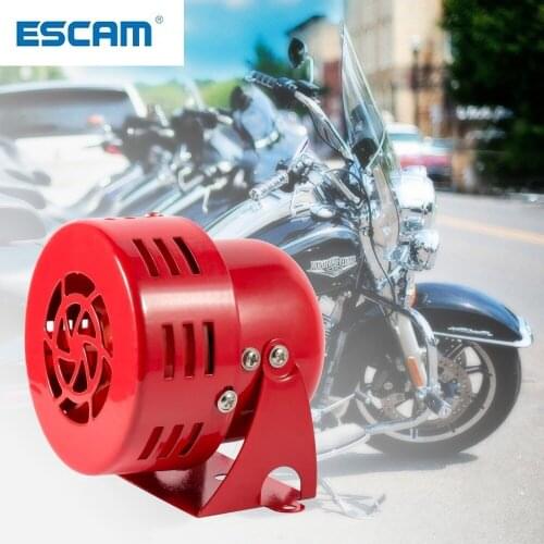 ESCAM 12V 3" Automotive Air Raid Siren Horn Car Truck Motor Driven Alarm Red