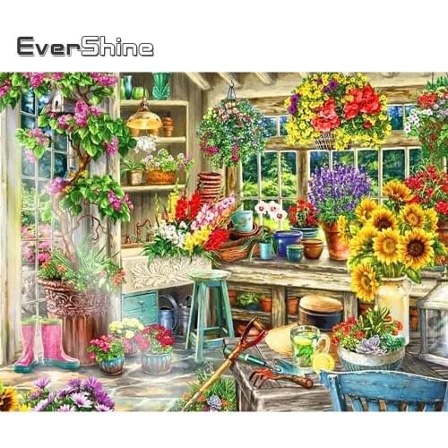 Evershine 5D DIY Diamond Embroidery Flower Diamond Painting Sunflower Cross Stitch Garden Diamond Mosaic Full Layout Wall Decor
