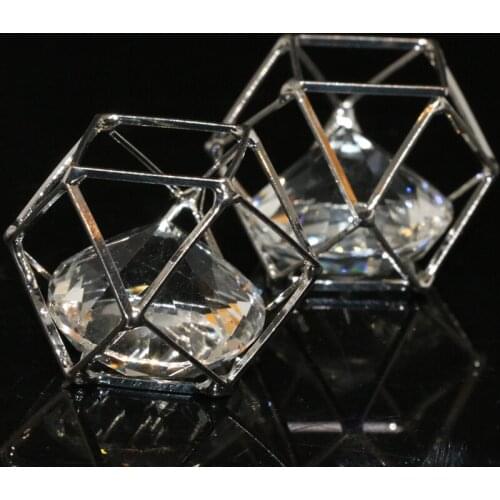 Wholesale 2pcs rhinestone beads crystal arc cube cage shape pendant 15mm 18mm 27mm diy women jewelry B882