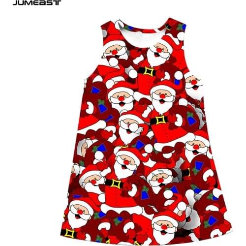 Jumeast Brand Women 3D Printed Dresses Merry Christmas Santa Claus Summer Fashion Hip Hop Sleeveless Dress Suspender Nightdress