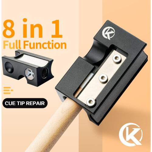 KONLLEN Billiard Tip Tool Multifunctional Tip Repair Shaper Cue Tip Replacement 8 in 1 9.5-13.2mm Tip Billiard Accessories
