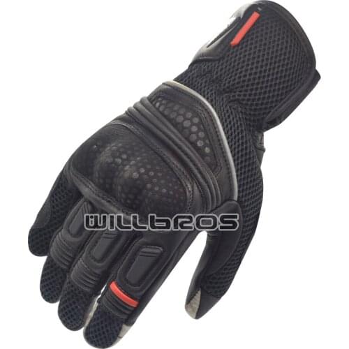 Dirt 2 Mens Leather Gloves Motorbike Motorcycle MX Dirt Bike Offroad Motocross Mens Black Gants