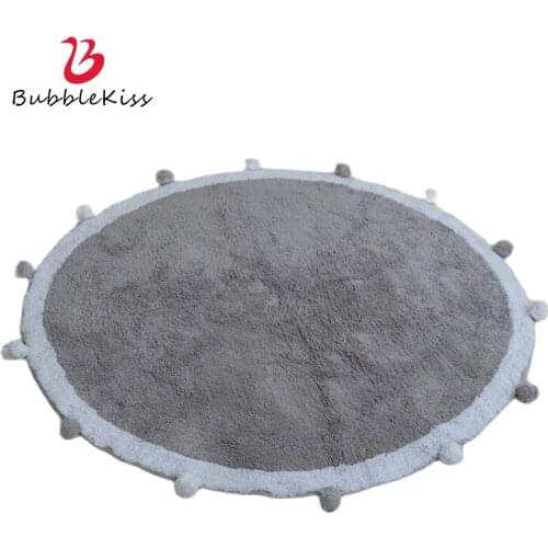 Bubble Kiss Skin-friendly Carpets For Kids Room Soft Cotton Round Area Rug For Children Playing Welcome Mats for Front Door Mat