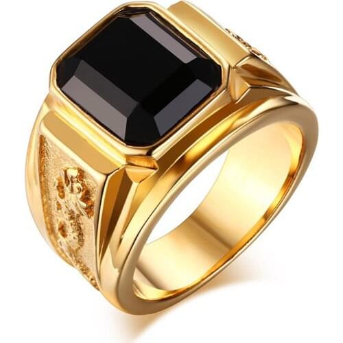 MFY Hot Selling Vintage CZ Zirconium Stone Alloy Ring For Men Fashion Punk Style Man Rings Bijoux Mens Jewelry