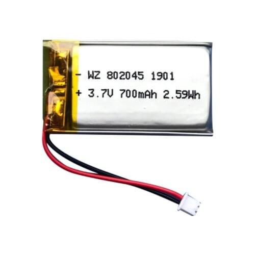 3.7V lithium polymer battery 802045-700mah Bluetooth audio digital photo frame electronic alarm clock lithium battery
