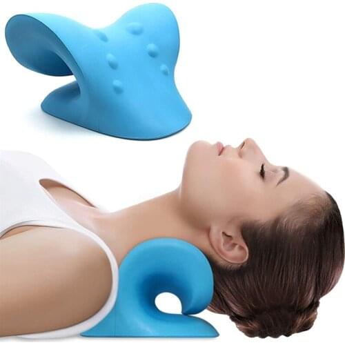 C-Rest Neck Massager Relaxation Pillow Gravity Acupressure Massage Pillow Shoulder Spine Traction Pain Relief Tool