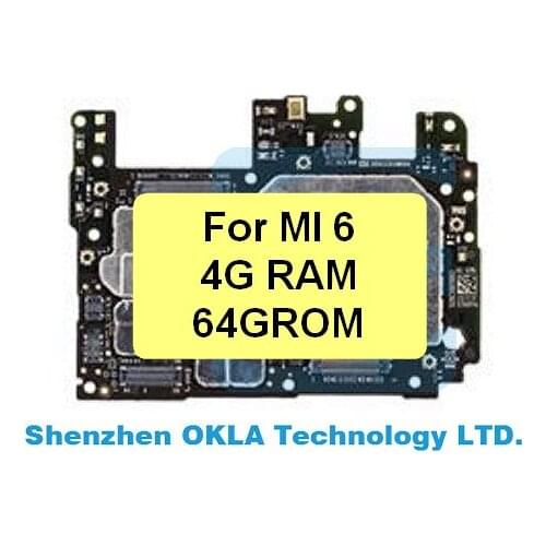 1pcs For Xiaomi Mi 6 M6 MI6 Motherboard MainBoard Logic Board 4G RAM 64G ROM Used Original 6G RAM 64GB