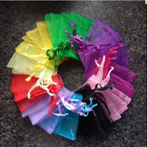 Wholesale 200pcs/lot 10x15cm 11x16cm 13x18cm 15x20cm Organza Gift bags Jewelry Christmas Gifts Packaging Bags Drawable Yarn Bags