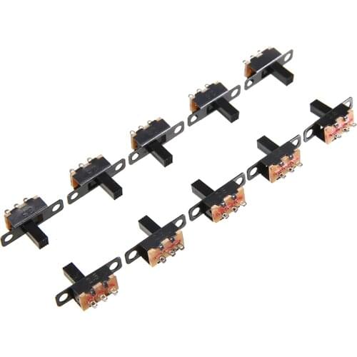 10pcs Mayitr Black SPDT Switch Micro Toggle Switch ON-Off Miniature Slide Switches For DIY Small Power Electronic Projects