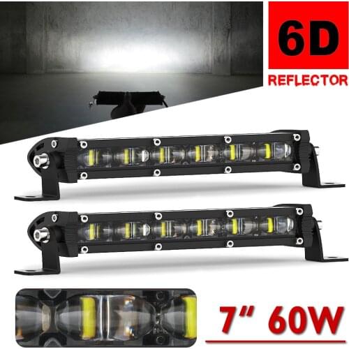 NAO 7inch 6D Slim LED Light Bar Work Light 12V 24V Driving Fog DRL Combo Car led bar For Jeep Offroad ATV SUV 4WD barra de led