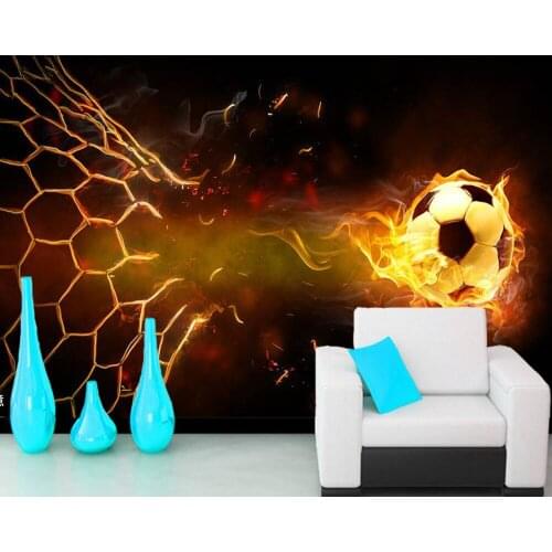 Custom papel DE parede infantil,Football breaking the net mural for children room sitting room wall waterproof vinyl wallpaper