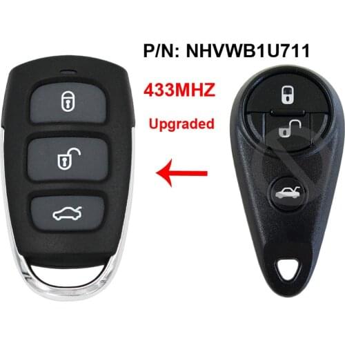 3 Button Upgraded Remote Car Key Fob 433Mhz for Subaru Tribeca Forester Impreza Legacy Outback P/N: NHVWB1U711 3495A-WB1U711