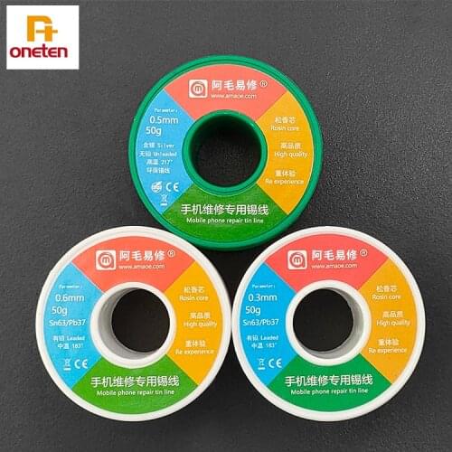 Amaoe Tin wire 0.6/0.5/0.3mm Leaded Lead-free Environment Protection Solder Wire Dedicated For Mobile Phone Maintenance