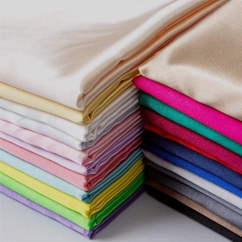 Dress Satin Shiny Solid Slightly Stretchy Pajamas Material Soft Charmeuse DIY Sewing Textile