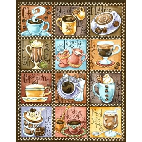 Full square/round drill 5D diy diamond painting Coffee cup diamond embroidery pattern resin 3D cross stitch mosaic wall stickers