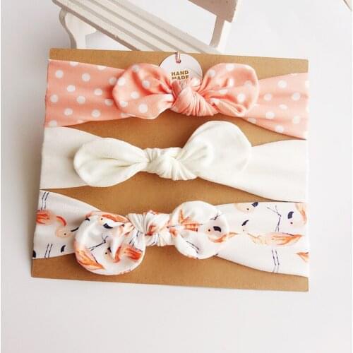Newborn Headband Set 2020 New Arrivals Rabbit Ear Bow Hair Bands Headwear Kids Topknot Turbans Hair Bows Haar accessoires 3 Pcs