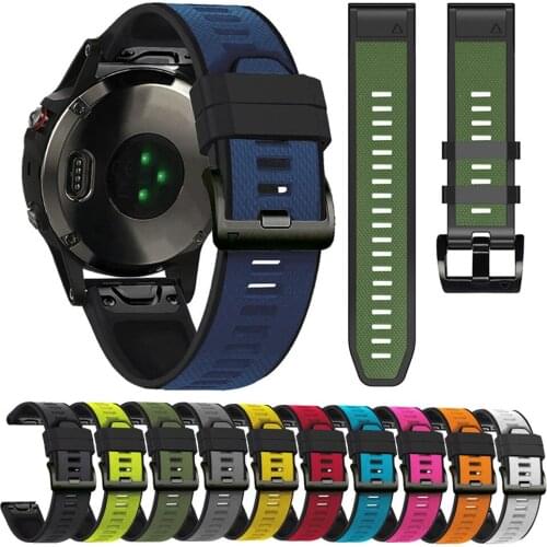 26 22mm Silicone Watchband For Garmin Fenix 6X 6 Pro 5X 5 Plus 3 HR Forerunner 935 945 S62 Watch Quick Easy Fit Wristband Strap