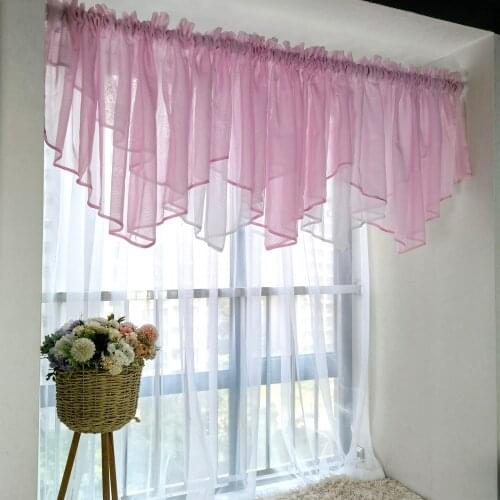 Light Baby Pink Sheer Cascade Curtain for Kitchen Extra Wide Window Treatment White Shabby Chic Ruffled Valance Tier Drapes