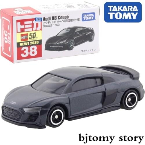 Takara Tomy Tomica No. 38 Audi R8 Coupe 1St Edition Scale 1/62 Car Hot Pop Kids Toys Motor Vehicle Diecast Metal Model