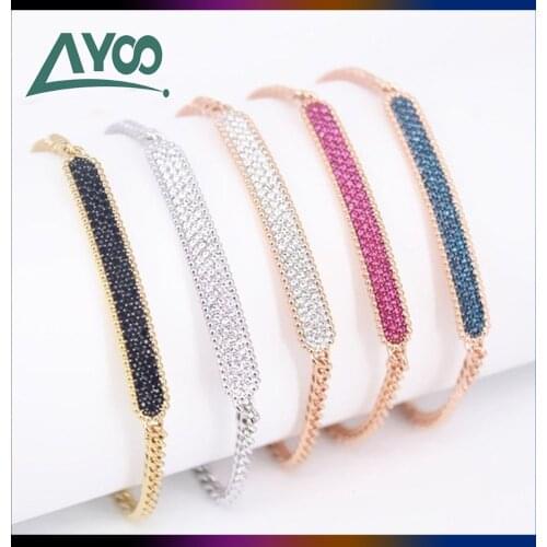SWA Fashion Jewelry High Quality Charm Simple Crystal Fashion T-shaped Buckle Simple Temperament Adjustable Bracelet Women