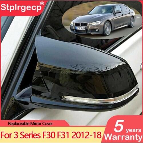 Replacement ABS Bright black Mirror Cover shell For BMW 320i 328i 330i 335i Sedan & Touring 2012-2018