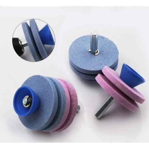 1Pcs Garden Tools Wear-resistant Sharpener Double-layer lawn Mower Cutter Mill knife Stone Four-ply grinding wheel Grindstone