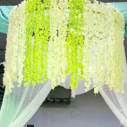 100CM Artificial Hydrangea Orchid Wisteria Flower For Wedding DIY Rattan Wall Hanging Basket 30 Colors Available