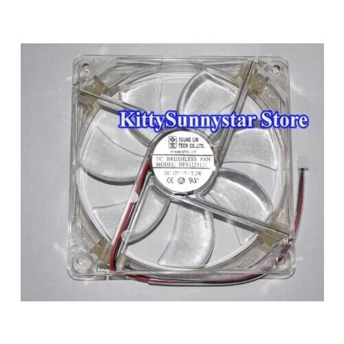 120x120x25MM DFS122512L 12V 2.2W 2Wires 12CM with LED Case Fan