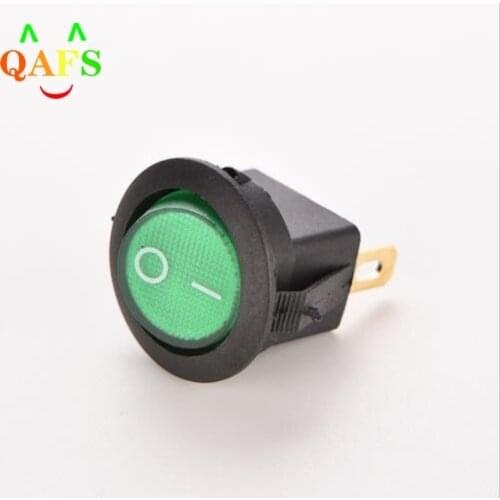 New 2PCS ON/OFF LED 12V 16A DOT ROUND ROCKER SPST TOGGLE SWITCH BOAT CAR LIGHT Green