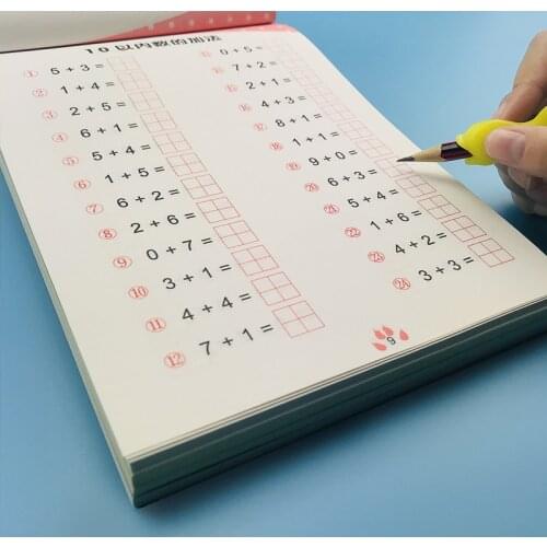 4 Books/Set Children addition and subtraction Learning Math Preschool math exercise book Handwriting Practice Books Age 3-6