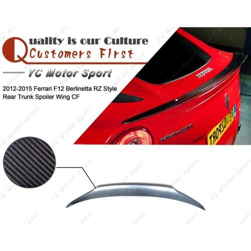 Car Accessories Carbon Fiber RZ Style Trunk Spoiler Wing Fit For 2012-2015 F12 Berlinetta Rear Spoiler