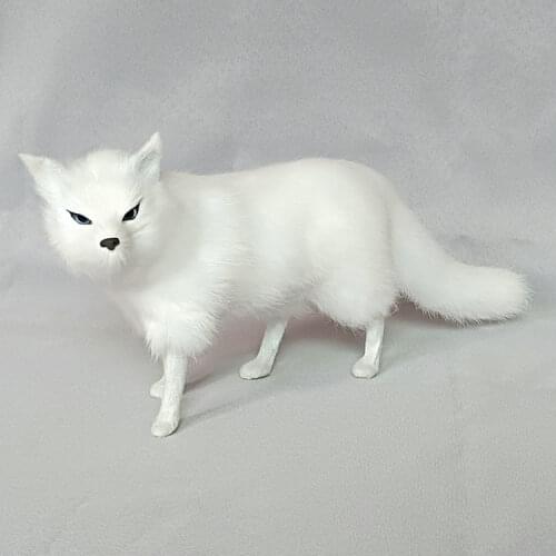 Big real life white fox model plastic&furs simulation fox doll gift about 33x15cm xf2846