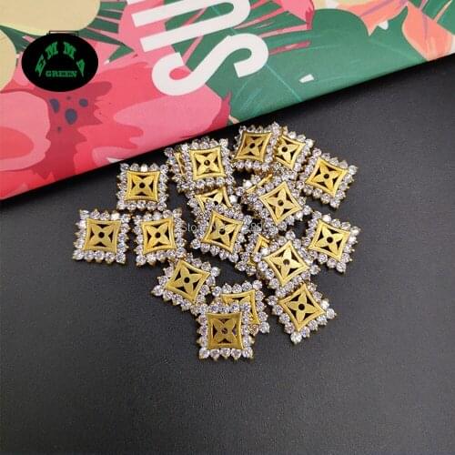 Zircon Button for Jewelry making Geometric Clover Charm Pendant 20pcs Crystal Zircons Embellishments Findings Button Accessories
