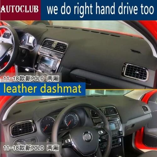 For Vw Volkswagen Polo Mk5 Vento 2009-2017 Leather Dashmat Dashboard Cover Car Pad Dash Mat SunShade Carpet Cover Car