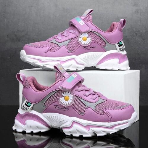 Hot Spring Girls Sport Mesh Running Shoes Girls Sneakers Tenis Non-Slip Pink Breathable Antislip Children Purple Kids zapatillas