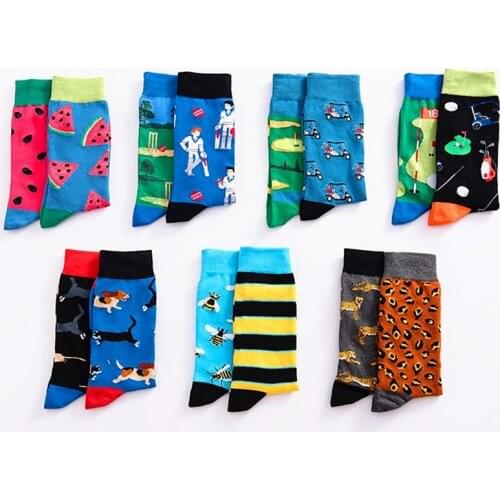 Hot Sale Colorful Womens Cotton Crew Socks Funny watermelon Animal fruit Pattern Creative Ladies Novelty Cartoon Sock For Gifts