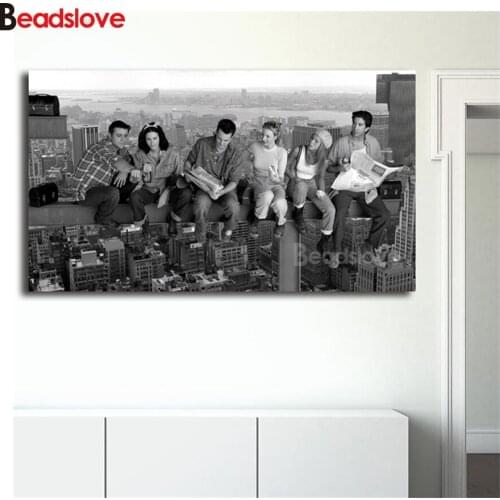 Diy Square round drill diamond painting cross stitch Full embroidery"Nordic Style Friends black and white"diamond embroidery kit