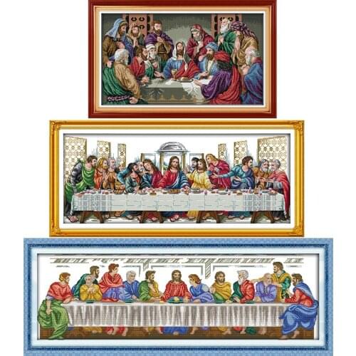 Joy Sunday Last Supper Christian painting home decor counted printed cross stitch DIY kits 14CT DMC embroidery needlework sets