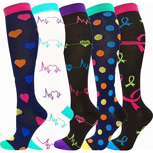 1 Pair Compression Socks Travel Socks Prevent Varicose Veins Fit For Nurses Shin Splinter Flight Man Breathable Running Socks