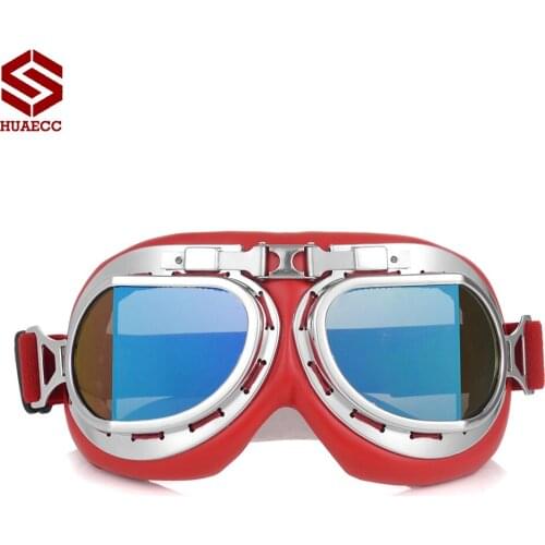 Motorcycle Helmet Glasses Motorbike Vintage Leather Goggles Cruiser Folding Riding Bike Cycling 100% Goggles Glasses