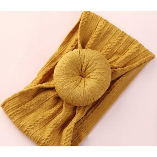 Bulk 200PC/lot Round Knot Nylon Turban Headband Newborn Donuts Headband,Cable knit headwraps For Kid Girls Bun Headband DHL Free