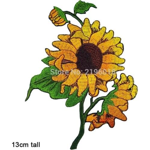 Sun Flower Sunflower Iron On Patch Full Embroidered Clothes Patch For Clothing Garment Apparel Accessories