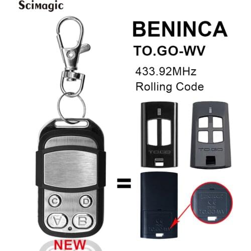 Remote Control BENINCA Garage Door Opener 433MHz 433.92 MHz Compatible BENINCA TOGO for Garage Gate Barrier