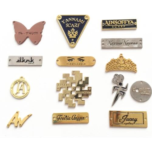 Customized Embossed Metal Tag Label DIY Logo For Clothing/Bags