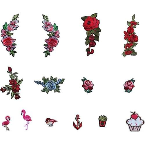 Fashion style Hot melt adhesive Applique Embroidery patches stripes Badges DIY Sewing Clothing Accessories 1pcs sell C5384-C5399