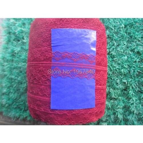 38 mm width of Purple red lace fabric 10 yards / lot DIY clothing accessories Ribbon lace embroidery on both sides