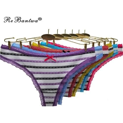 2021 New Femme G-string Sexy Underwear Cotton Womens Striped g strings Stretch Panties Female Underpants Thongs Lingerie Briefs