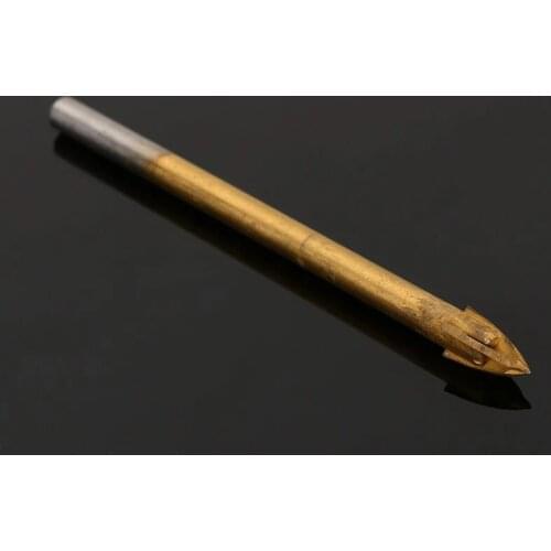 Fixmee 5pc/lot Ti-coated 8mm Tungsten Carbide Tile Glass Cross Spear Point Head Drill Bits