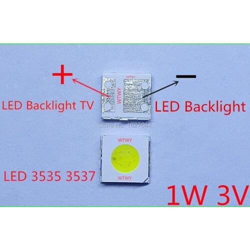 100pcs UNI LED 3535 3537 LED Backlight TV High Power 1W 3V 90LM LED Backlight Cool white For LED LCD TV Backlight Application