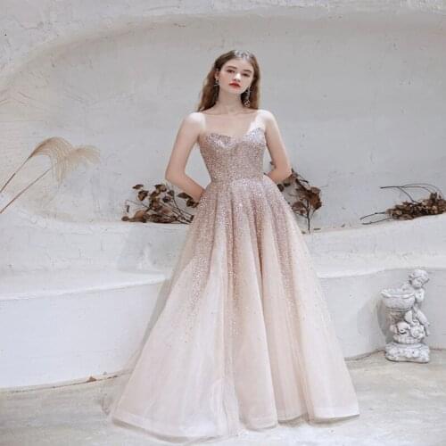 Milomi.cp design Strapless with diamond evening dress toast wedding Hotel annual meeting party wedding dress